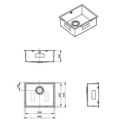 ALVEUS Monarch Quadrix 50 nerūdijančio plieno plautuvė