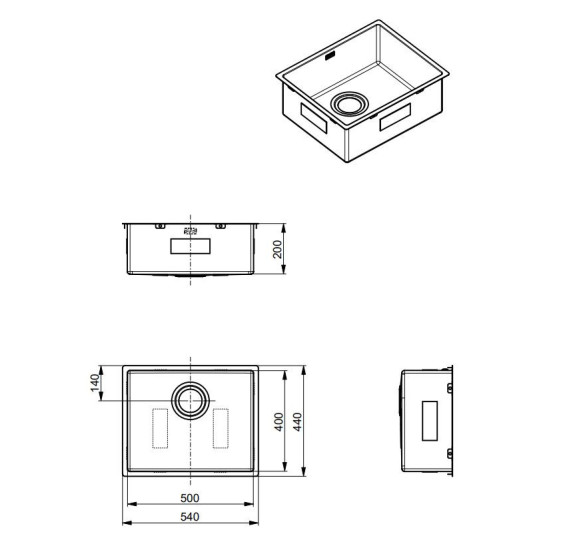 ALVEUS Monarch Quadrix 50 nerūdijančio plieno plautuvė