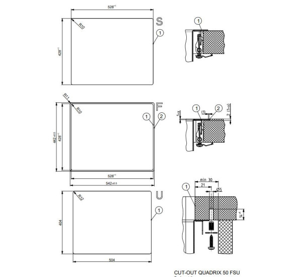 ALVEUS Monarch Quadrix 50 nerūdijančio plieno plautuvė