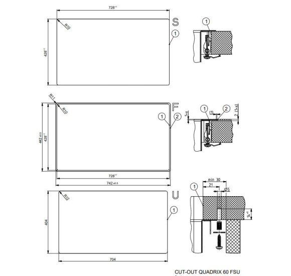 ALVEUS Monarch Quadrix 60 nerūdijančio plieno plautuvė
