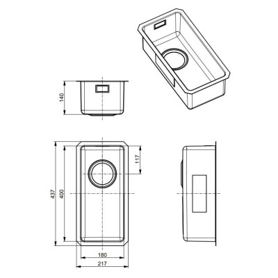 ALVEUS Monarch Kombino 10 nerūdijančio plieno plautuvė