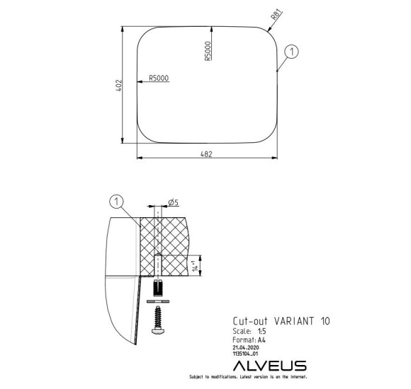ALVEUS Monarch Variant 10 nerūdijančio plieno plautuvė