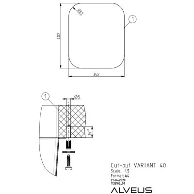 ALVEUS Monarch Variant 40 nerūdijančio plieno plautuvė