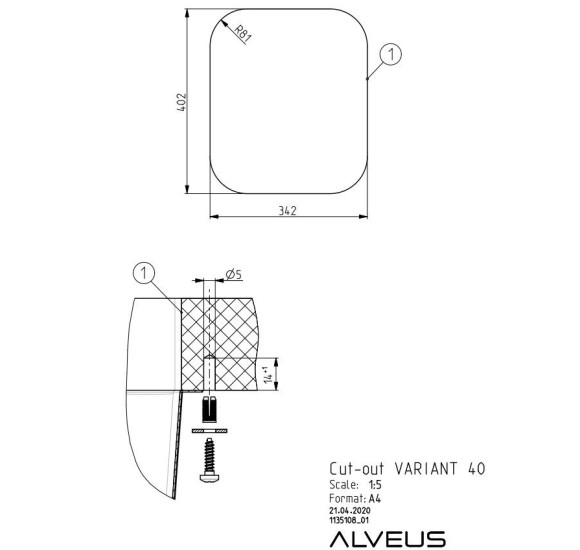 ALVEUS Monarch Variant 40 nerūdijančio plieno plautuvė
