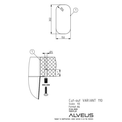 ALVEUS Monarch Variant 110 nerūdijančio plieno plautuvė