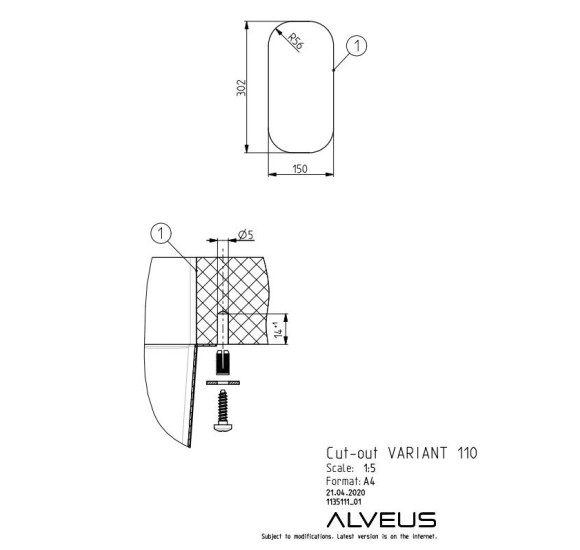 ALVEUS Monarch Variant 110 nerūdijančio plieno plautuvė