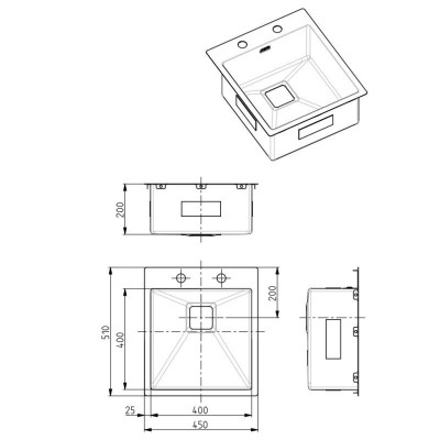 ALVEUS Stylux 10 nerūdijančio plieno plautuvė