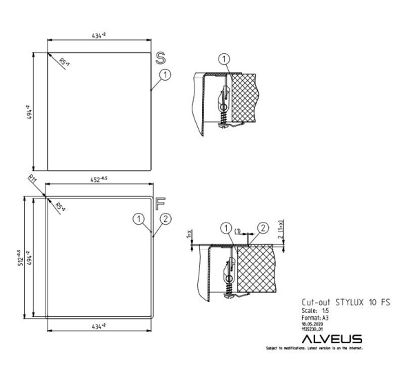 ALVEUS Stylux 10 nerūdijančio plieno plautuvė
