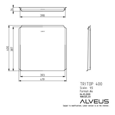 ALVEUS TriTop 400 dangtis plautuvei, 419x400
