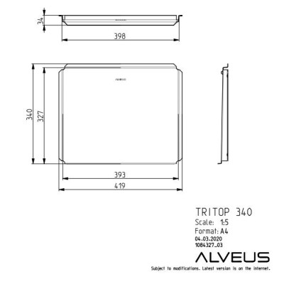 ALVEUS TriTop 340 dangtis plautuvei, 419x340