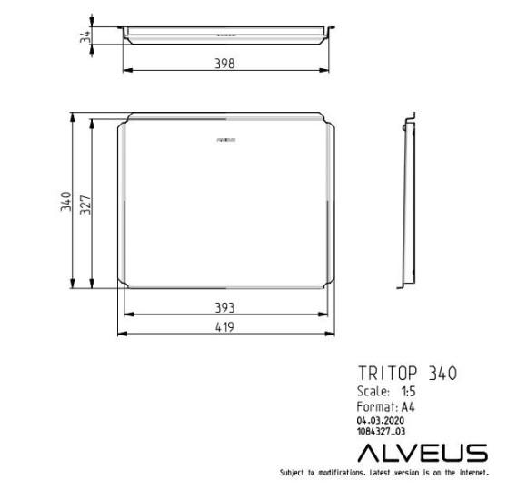 ALVEUS TriTop 340 dangtis plautuvei, 419x340