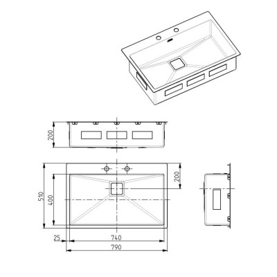 ALVEUS Stylux 40 nerūdijančio plieno plautuvė