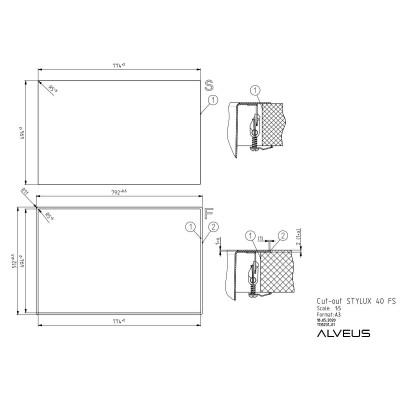 ALVEUS Stylux 40 nerūdijančio plieno plautuvė