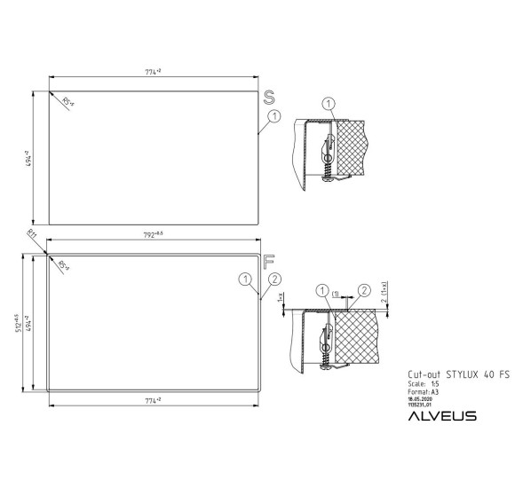ALVEUS Stylux 40 nerūdijančio plieno plautuvė
