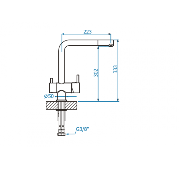 ALVEUS Aquila maišytuvas plautuvei, su galimybe prijungti filtrą (pasirenkama spalva)