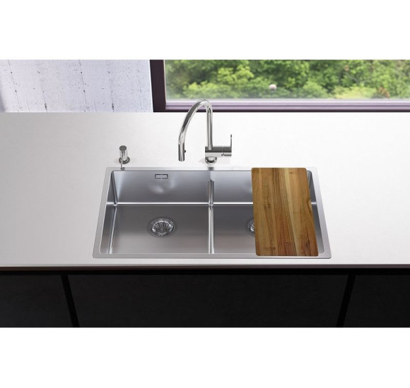 ALVEUS Nox 80 dviguba nerūdijančio plieno plautuvė