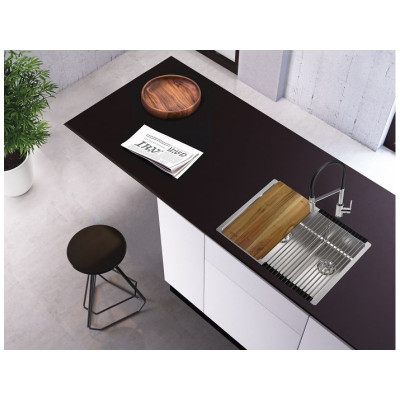 ALVEUS Nox 90 dviguba nerūdijančio plieno plautuvė (kairė)