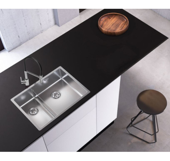 ALVEUS Nox 90 dviguba nerūdijančio plieno plautuvė (dešinė)