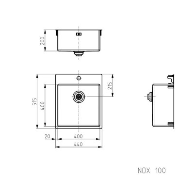 ALVEUS Nox 110 nerūdijančio plieno plautuvė