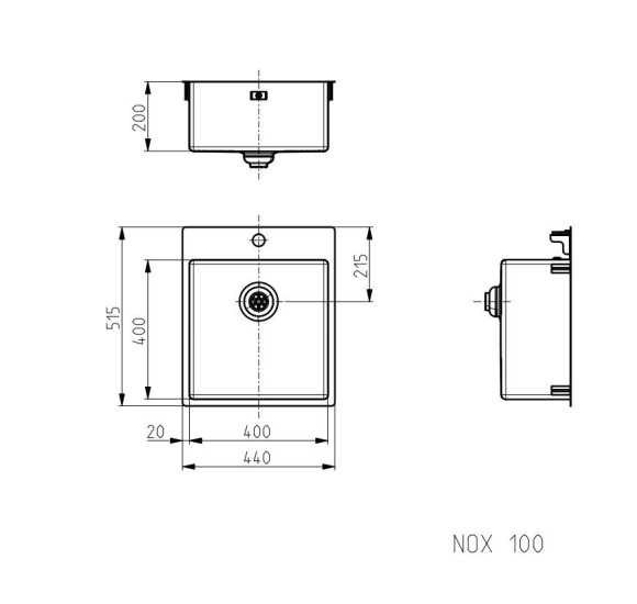 ALVEUS Nox 110 nerūdijančio plieno plautuvė
