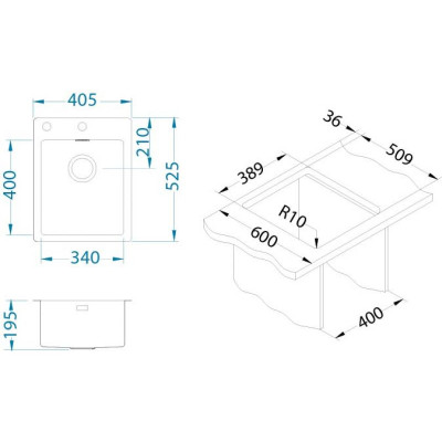 ALVEUS Pure Up 10 nerūdijančio plieno plautuvė