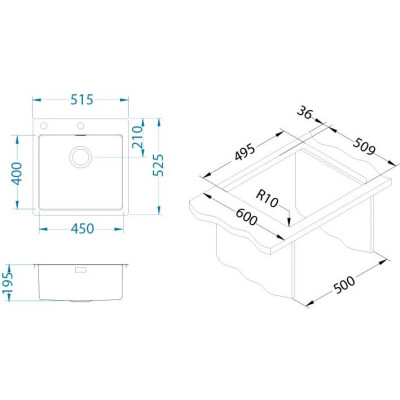 ALVEUS Pure Up 30 nerūdijančio plieno plautuvė