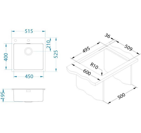 ALVEUS Pure Up 30 nerūdijančio plieno plautuvė