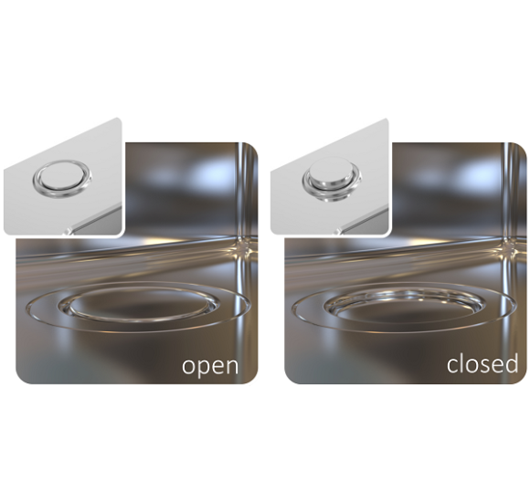 ALVEUS Pure Up 40 nerūdijančio plieno plautuvė (kairė)