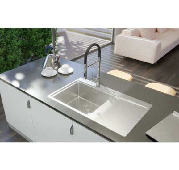 ALVEUS Pure Up 50 nerūdijančio plieno plautuvė (kairė)