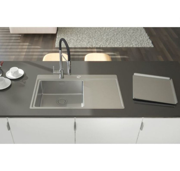 ALVEUS Pure Up 50 nerūdijančio plieno plautuvė (kairė)