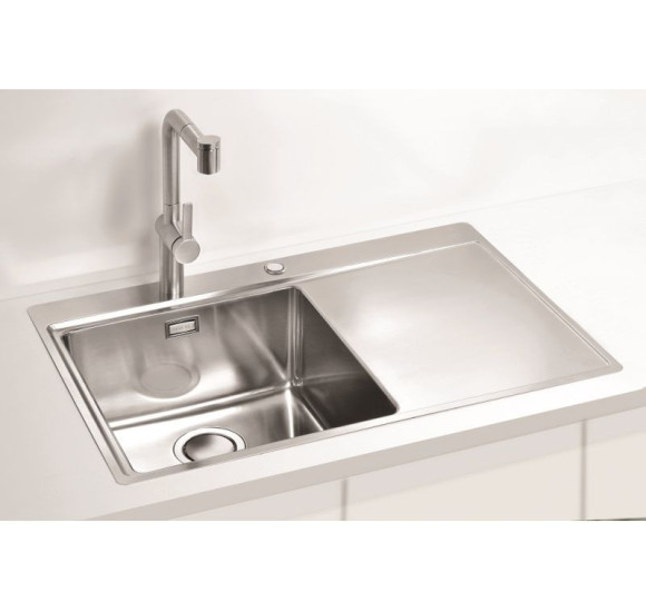 ALVEUS Pure Up 50 nerūdijančio plieno plautuvė (kairė)