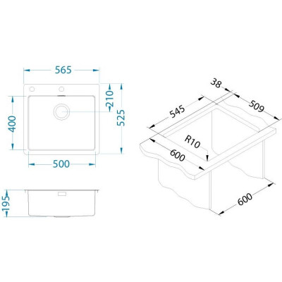 ALVEUS Pure Up 70 nerūdijančio plieno plautuvė