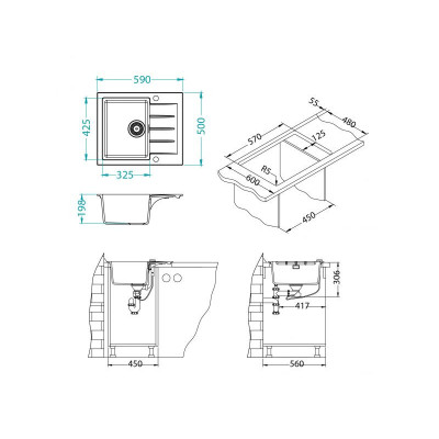 ALVEUS Cadit 10 granitinė plautuvė (pasirenkama spalva)
