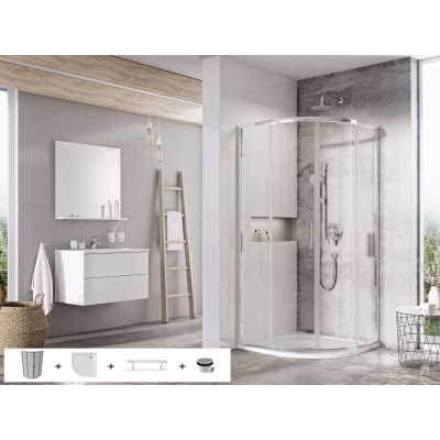 Ravak dušo komplektas 5in1 Blix Slim BLSCP4, 80x80, chromo spalvos profiliai