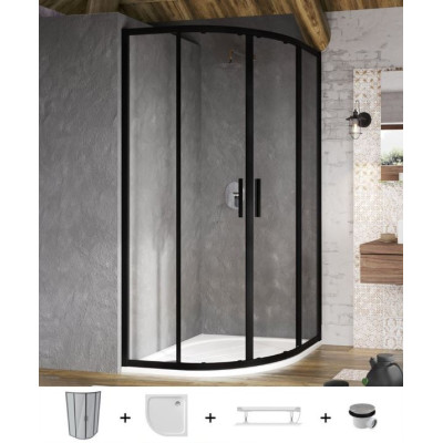 Ravak dušo komplektas 5in1 Blix Slim BLSCP4, 90x90 (pasirenkama profilių spalva)