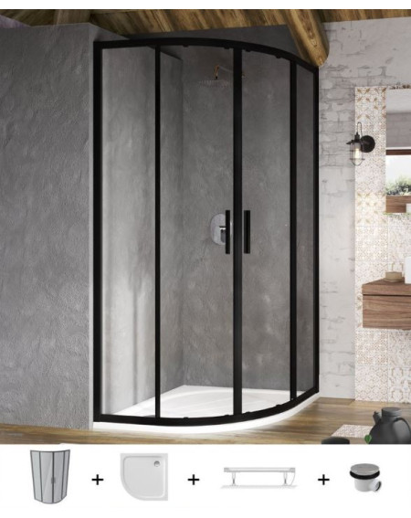 Ravak dušo komplektas 5in1 Blix Slim BLSCP4, 90x90 (pasirenkama profilių spalva)