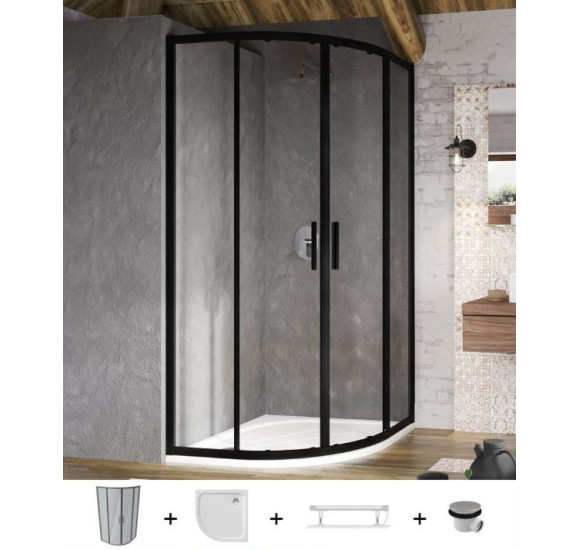 Ravak dušo komplektas 5in1 Blix Slim BLSCP4, 90x90 (pasirenkama profilių spalva)