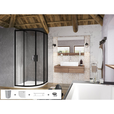 Ravak dušo komplektas 5in1 Blix Slim BLSCP4, 90x90 (pasirenkama profilių spalva)