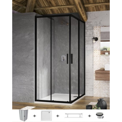 Ravak Blix Slim BLSRV2 5in1 dušo komplektas, 80x80 (pasirenkama profilių spalva)