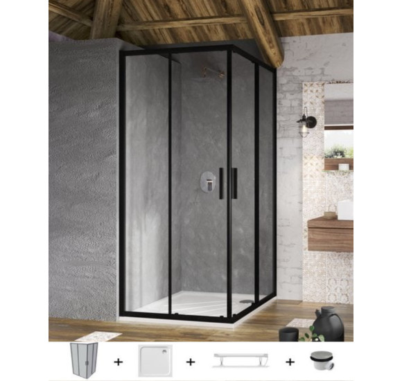 Ravak Blix Slim BLSRV2 5in1 dušo komplektas, 80x80 (pasirenkama profilių spalva)
