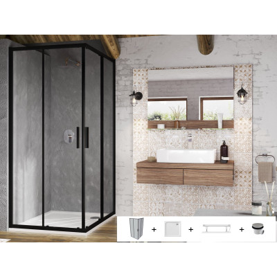 Ravak Blix Slim BLSRV2 5in1 dušo komplektas, 80x80 (pasirenkama profilių spalva)