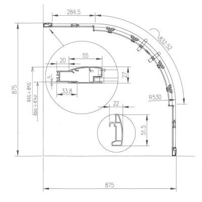 Ravak 5in1 dušo komplektas X-Point XP1CP4, 90x90
