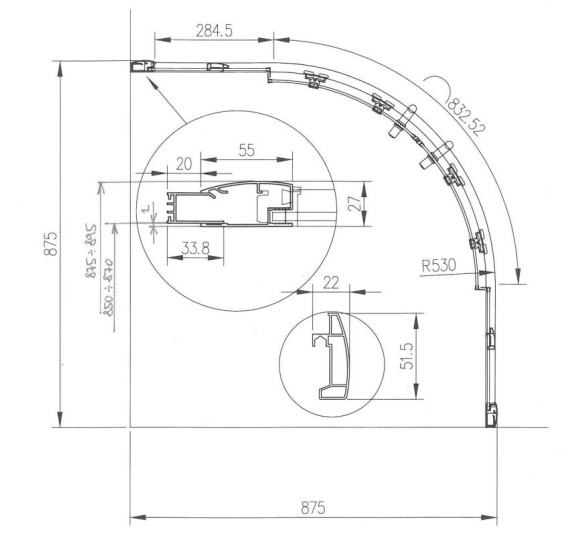 Ravak 5in1 dušo komplektas X-Point XP1CP4, 90x90