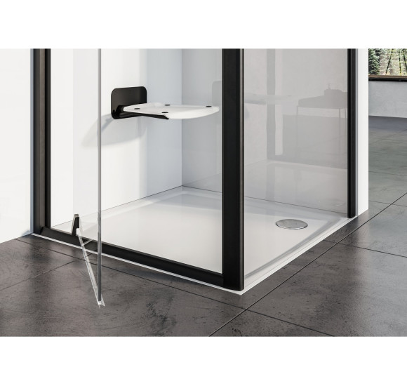 Ravak Pivot PDOP1 + PPS dušo komplektas 5in1, 90x90, juodos spalvos profiliai