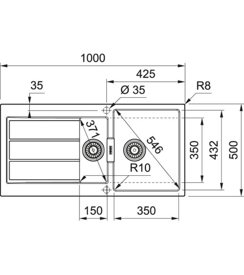 Franke S2D 651 tectonite plautuvė, užkemšamas ventilis, pasirenkama spalva