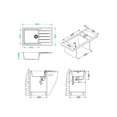ALVEUS Cadit 40 granitinė plautuvė (pasirenkama spalva)