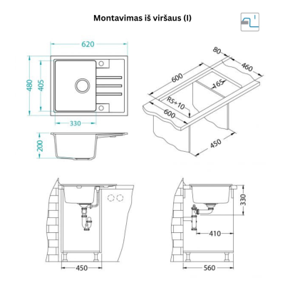 ALVEUS Intermezzo 30 granitinė plautuvė