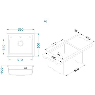 ALVEUS Atrox 30 granitinė plautuvė