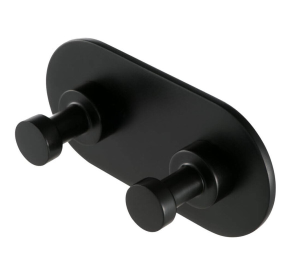 Rūbų/rankšluosčių kabliukas Geesa Nemox Black dvigubas