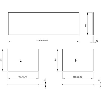 IŠPARDAVIMAS. Ravak Chrome Slim stačiakampės vonios komplektas 170x75, su apdaila, sifonu, kojelėmis (iš ekspozicijos)